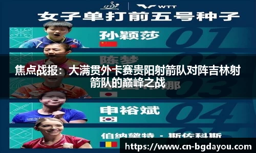 焦点战报：大满贯外卡赛贵阳射箭队对阵吉林射箭队的巅峰之战